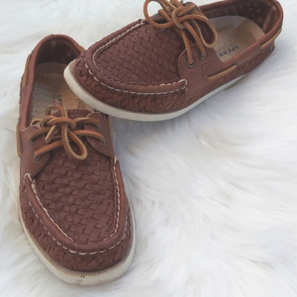 Sperry l papaya woven boat shoes